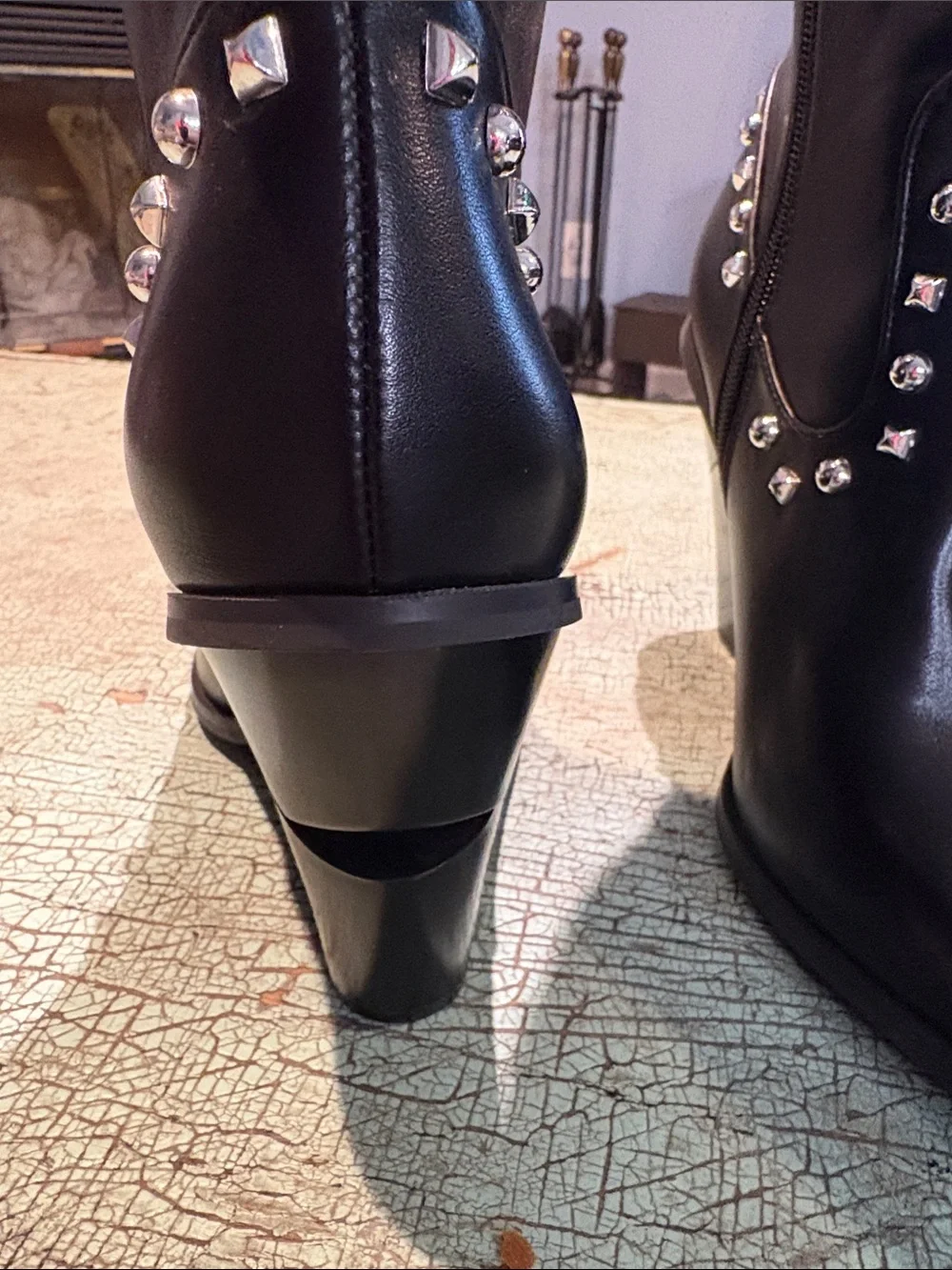 Azalea Wang Axelbeat Black Rhinestone Western OTK Boots Size 8.5